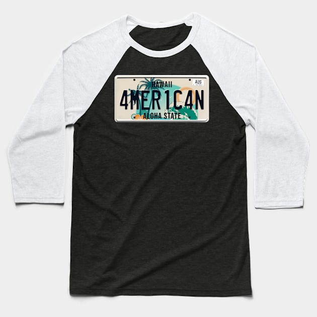 American word on license plate Baseball T-Shirt by SerenityByAlex